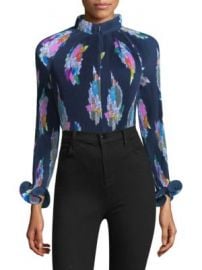 Tibi - Graphic-Print Pleated Crop Top at Saks Fifth Avenue