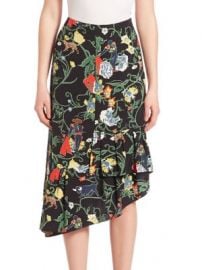 Tibi - Seville Silk Asymmetrical Ruffle Skirt at Saks Fifth Avenue