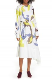 Tibi Ant Farm Print Long Sleeve Midi Dress   Nordstrom at Nordstrom