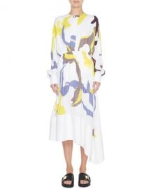 Tibi Ant Farm Printed Panel Crepe Dress at Neiman Marcus