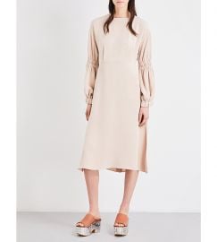 Tibi Balloon Sleeve Silk Crepe Dress at Selfridges