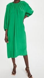 Tibi Eco Silk Shirred Neck Pitched Dress at Shopbop