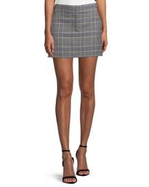 Tibi Lucas Plaid Suiting Mini Skirt at Neiman Marcus