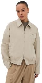 Tibi Luxe Spring Twill Bomber Jacket Taupe M at Shopbop