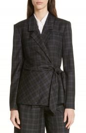 Tibi Marvel Plaid Wrap Jacket   Nordstrom at Nordstrom