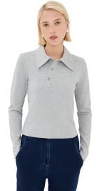 Tibi Perfect T Shrunken Polo Heather Grey XL at Shopbop