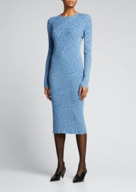 Tibi Printed Combed Cotton Midi Dress - at Bergdorf Goodman