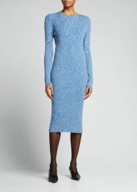 Tibi Printed Combed Cotton Midi Dress - at Bergdorf Goodman