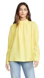 Tibi Shirred High Neck Top at Shopbop