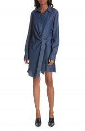 Tibi Side Tie Chambray Shirtdress   Nordstrom at Nordstrom