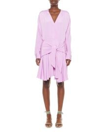 Tibi Silk Draped Faux-Wrap Dress at Neiman Marcus