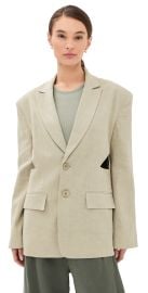 Tibi Stretch Linen Viscose Side Cut Blazer Sandstone 0 at Shopbop