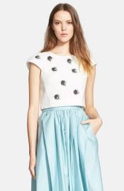 Tibi and39Nuageand39 Beaded Crop Top at Nordstrom