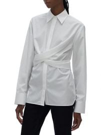 Tie-Detailed Cotton-Poplin Shirt by Helmut Lang at Saks Fifth Avenue