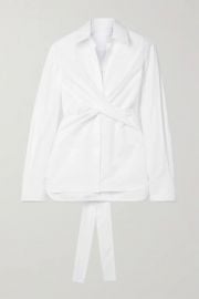 Tie-Detailed Cotton-Poplin Shirt by Helmut Lang at Net A Porter