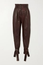 Tie-Detailed Leather Tapered Pants by Dolce & Gabbana at Net A Porter