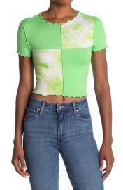 Tie Dye Colorblock Lettuce Edge Shirt at Nordstrom Rack