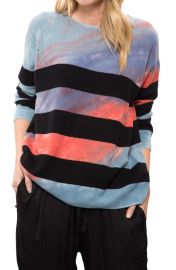 Tie Dye Crop Sleeve Boxy Crew by Raquel Allegra at Diani Boutique