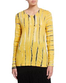 Tie-Dye Long-Sleeve Cotton Tee at Neiman Marcus