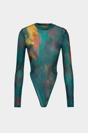 Tie Dye Print Long Sleeve Bodysuit at Micas