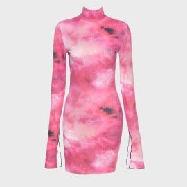 Tie-Dye Printing Pink Dress   at Cherryonce