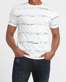 Tie-Dye Striped Crew Neck T-Shirt at Express