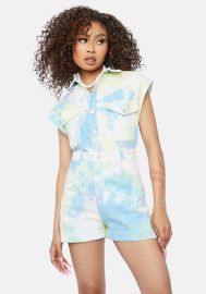 Tie Dye Utility Romper Dolls Kill at Dolls Kill