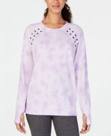 Tie-Dyed Grommet-Trimmed Top by Ideology at Macys