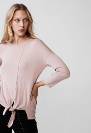 Tie Front Crew Neck Sweater at Express