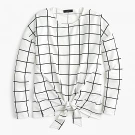 Tie Front Long Sleeve T-Shirt by J. Crew at J. Crew