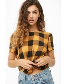 Tie Front Plaid Top by Forever 21 at Forever 21