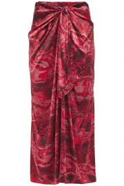 Tie-Front Printed Skirt by Ganni at The Outnet