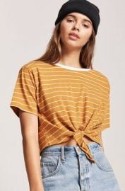 Tie-Front Striped Tee at Forever 21