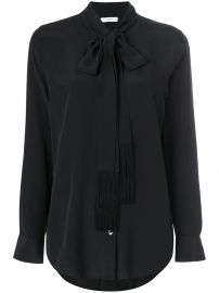 Tie Neck Blouse with Fringe Detail by Equipment at Farfetch