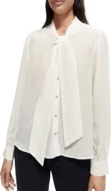 Tie Neck Drapey Blouse at Nordstrom