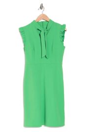 Tie Neck Flutter Cap Sleeve A Line Dress by Maggy London at Nordstrom Rack