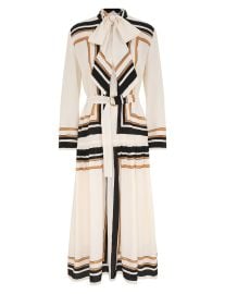 Tie Neck Midi Dress Stripe Online Zimmermann at Zimmermann