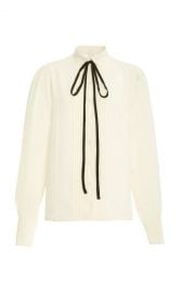 Tie-Neck Pleated Silk Top at Moda Operandi