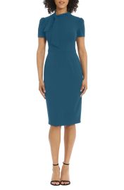 Tie Neck Puff Sleeve Scuba Crepe Dress at Nordstrom Rack