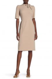 Tie Neck Sheath Midi Dress at Nordstrom Rack