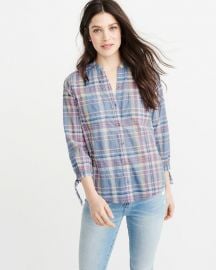 Tie Sleeve Button-up Shirt by Abercrombie & Fitch at Abercrombie