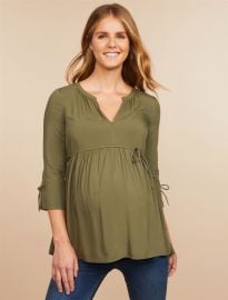 Tie Sleeve Maternity Blouse at Motherhood