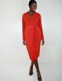 Tie Waist Dress with Collar at Eloquii