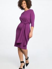 Tie Waist Dress with Keyhole Neckline at Eloquii