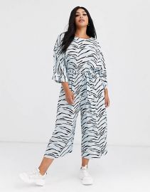 Tie Waist Jumpsuit in Tiger Print by Asos Curve at Asos