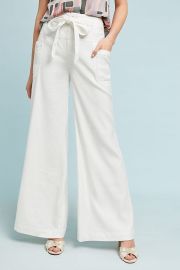 Tie-Waist Linen Wide Legs at Anthropologie