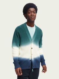 Tie-dye rib knit cardigan Pullovers Men Clothing at Scotch Soda at Scotch & Soda