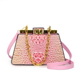 Tie-dyed Croc Satchel-Crossbody Bag with Chain Link gt Croc amp Animal Print gt Mezon Handbags at Mezon Handbags