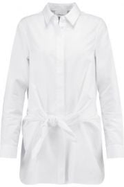 Tie-front cotton-poplin shirt at The Outnet