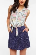 Tie front floral shirt at Urban Outfitters at Urban Outfitters